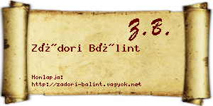 Zádori Bálint névjegykártya