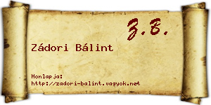 Zádori Bálint névjegykártya